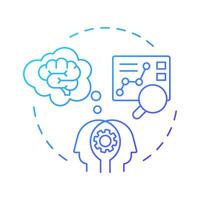 Audience psychographics blue gradient concept icon. Psychology in marketing. Customers behavior research. Round shape line illustration. Abstract idea. Graphic design. Easy to use in presentation vector