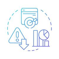 Bounce rate blue gradient concept icon. Users activity online research. Audience engagement metric. Round shape line illustration. Abstract idea. Graphic design. Easy to use in presentation vector