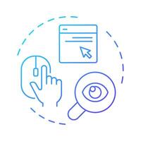 Behavior maps blue gradient concept icon. Improving user experience. Website visitor tracking method. Round shape line illustration. Abstract idea. Graphic design. Easy to use in presentation vector