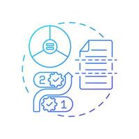 Fixed size chunking blue gradient concept icon. Level of fragmentation strategy in RAG. Standardizing data. Round shape line illustration. Abstract idea. Graphic design. Easy to use in presentation vector