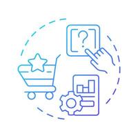 Behavioral analysis blue gradient concept icon. Creating targeted marketing campaigns. Customers service. Round shape line illustration. Abstract idea. Graphic design. Easy to use in infographic vector