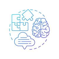 Semantic chunking blue gradient concept icon. Meaningful content and topics. Level of segmentation strategy in RAG. Round shape line illustration. Abstract idea. Graphic design. Easy to use in article vector
