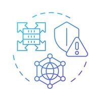 Third party data blue gradient concept icon. Customers information for business. Audience analysis. Round shape line illustration. Abstract idea. Graphic design. Easy to use in infographic vector