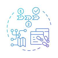 User journey mapping blue gradient concept icon. Identify friction points. Website visitor tracking method. Round shape line illustration. Abstract idea. Graphic design. Easy to use in presentation vector