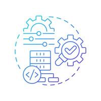More developer control blue gradient concept icon. Choosing data sources and parameters. Benefit of RAG services. Round shape line illustration. Abstract idea. Graphic design. Easy to use in article vector