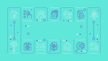 RAG green word concept. Integrating in content making. Data processing technology. Horizontal image. Headline text surrounded by editable outline icons vector