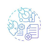 Augmentation blue gradient concept icon. LLM prompt enlargement possibility. RAG technology process type. Round shape line illustration. Abstract idea. Graphic design. Easy to use in presentation vector