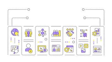 Audience analysis word concept isolated on white. Marketing researching methods. E commerce strategy. Creative illustration banner surrounded by editable line colorful icons vector