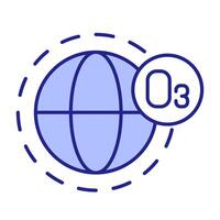Ozone layer of Earth planet RGB color icon. Stratosphere shield absorbing sun radiation. Atmospheric science research. Isolated illustration. Simple filled line drawing. Editable stroke vector