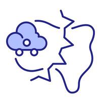 Cold front RGB color icon. Leading edge of cooler air mass. Atmospheric phenomena studying. Weather forecasting. Isolated illustration. Simple filled line drawing. Editable stroke vector