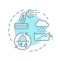 Stormwater reuse soft blue concept icon. Rainwater for non portable usage. Liquid sources in cities. Round shape line illustration. Abstract idea. Graphic design. Easy to use in article vector