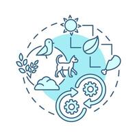 Food chain soft blue concept icon. Ecological balance. Flow of energy within ecosystems. Predator and prey. Round shape line illustration. Abstract idea. Graphic design. Easy to use in article vector