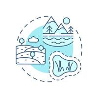 Ecosystem biodiversity soft blue concept icon. Diverse landscapes. Different physical environments. Round shape line illustration. Abstract idea. Graphic design. Easy to use in article vector