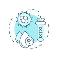 Biological properties of water soft blue concept icon. Biodiversity in liquid ecosystem research. Quality control. Round shape line illustration. Abstract idea. Graphic design. Easy to use in booklet vector