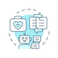 Conversational chatbots soft blue concept icon. Answering health related question. Telehealth patient support. Round shape line illustration. Abstract idea. Graphic design. Easy to use in booklet vector
