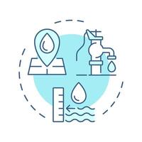 Water quantity soft blue concept icon. Measuring liquid amount in natural sources. Environment care. Round shape line illustration. Abstract idea. Graphic design. Easy to use in article vector