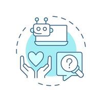 Informative chatbots soft blue concept icon. Providing accurate information. Telehealth automatic service. Round shape line illustration. Abstract idea. Graphic design. Easy to use in presentation vector