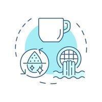 Potable water reuse soft blue concept icon. Advanced treatment of wastewater. Drinking standards providing. Round shape line illustration. Abstract idea. Graphic design. Easy to use in booklet vector