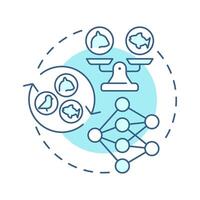 Food web soft blue concept icon. Complex network of interconnected food chains. Ecological balance. Round shape line illustration. Abstract idea. Graphic design. Easy to use in article vector