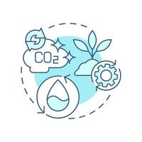 Nutrient cycling soft blue concept icon. Ecological balance. Cycle of nutrients between plants, soil, atmosphere. Round shape line illustration. Abstract idea. Graphic design. Easy to use in article vector