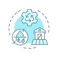 Agricultural water reuse soft blue concept icon. Liquid sources for farm husbandry needs. Recycling. Round shape line illustration. Abstract idea. Graphic design. Easy to use in article vector
