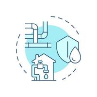 Water security soft blue concept icon. Additional source for shortages. Benefit of liquid recycling. Round shape line illustration. Abstract idea. Graphic design. Easy to use in booklet vector
