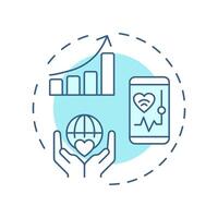 Increase access to care soft blue concept icon. Removes barriers to healthcare. Benefit of telehealth. Round shape line illustration. Abstract idea. Graphic design. Easy to use in presentation vector