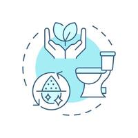 Onsite water reuse soft blue concept icon. Wastewater processing and recycling. Liquid treatment process. Round shape line illustration. Abstract idea. Graphic design. Easy to use in booklet vector