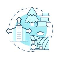 Habitat loss soft blue concept icon. Biodiversity decline cause. Wildlife and environmental balance threat. Round shape line illustration. Abstract idea. Graphic design. Easy to use in article vector
