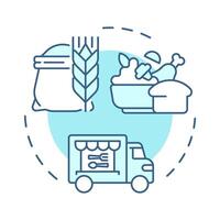 Food soft blue concept icon. Water energy nexus. Zero hunger strategy of sources usage. Sustainability. Round shape line illustration. Abstract idea. Graphic design. Easy to use in booklet vector