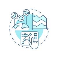 Species abundance soft blue concept icon. Biodiversity measurement. Tracking number of animals. Round shape line illustration. Abstract idea. Graphic design. Easy to use in article vector