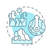 Climate change soft blue concept icon. Biodiversity decline cause. Habitat destruction. Ecosystem imbalance. Round shape line illustration. Abstract idea. Graphic design. Easy to use in article vector