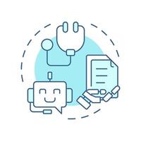 Prescriptive chatbots soft blue concept icon. Medical advice online service. Telemedicine technology. Round shape line illustration. Abstract idea. Graphic design. Easy to use in presentation vector