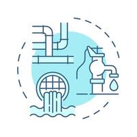 Water soft blue concept icon. Liquids treatment and sanitation. Recycling importance for environment. Round shape line illustration. Abstract idea. Graphic design. Easy to use in article vector