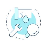 Check for water leaks soft blue concept icon. Maintaining household plumbing system. Sustainability. Round shape line illustration. Abstract idea. Graphic design. Easy to use in booklet vector