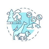 Species biodiversity soft blue concept icon. Diversity of life forms across ecosystems. Protect habitats. Round shape line illustration. Abstract idea. Graphic design. Easy to use in article vector