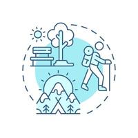 Cultural service soft blue concept icon. Ecosystem service. Recreational activities. Scenic landscapes. Round shape line illustration. Abstract idea. Graphic design. Easy to use in article vector