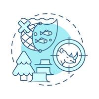 Overexploitation soft blue concept icon. Biodiversity loss cause. Unsustainable use of natural resources. Round shape line illustration. Abstract idea. Graphic design. Easy to use in article vector