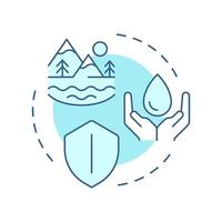 Freshwater conservation soft blue concept icon. Protecting natural sources. Benefit of liquid recycling. Round shape line illustration. Abstract idea. Graphic design. Easy to use in article vector