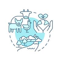 Ecosystem integrity soft blue concept icon. Biodiversity measurement. Balance of natural processes. Round shape line illustration. Abstract idea. Graphic design. Easy to use in article vector