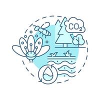 Regulating services soft blue concept icon. Ecosystem service. Pollination, carbon sequestration. Round shape line illustration. Abstract idea. Graphic design. Easy to use in article vector