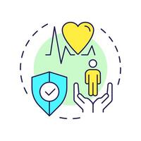 Life, liberty and security multi color concept icon. Human rights, social democracy. Round shape line illustration. Abstract idea. Graphic design. Easy to use in infographic, presentation vector