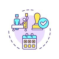 Leave management multi color concept icon. Handling employee requests administration. Operational HR purpose. Round shape line illustration. Abstract idea. Graphic design. Easy to use in presentation vector
