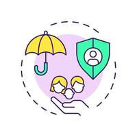 Social security right multi color concept icon. Government finance, insurance. Round shape line illustration. Abstract idea. Graphic design. Easy to use in infographic, presentation vector