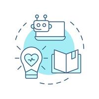 Patient engagement and education soft blue concept icon. Wellness tips online. Healthcare chatbot use case. Round shape line illustration. Abstract idea. Graphic design. Easy to use in booklet vector