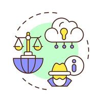 Privacy right multi color concept icon. Cyber security. System, access. Hacking, crime. Round shape line illustration. Abstract idea. Graphic design. Easy to use in infographic, presentation vector