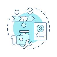 Manufacturing resource planning soft blue concept icon. Efficient management of manufacturing processes. Round shape line illustration. Abstract idea. Graphic design. Easy to use in booklet vector