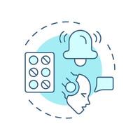 Medication reminders soft blue concept icon. pharmacy information provide. Healthcare chatbot use case. Round shape line illustration. Abstract idea. Graphic design. Easy to use in presentation vector