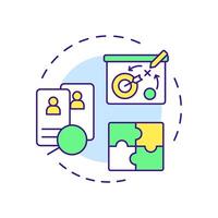 Succession planning multi color concept icon. Developing employees potential. Human resource management system. Round shape line illustration. Abstract idea. Graphic design. Easy to use in brochure vector