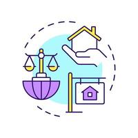 Property owning right multi color concept icon. Human rights. Business, investment. Round shape line illustration. Abstract idea. Graphic design. Easy to use in infographic, presentation vector